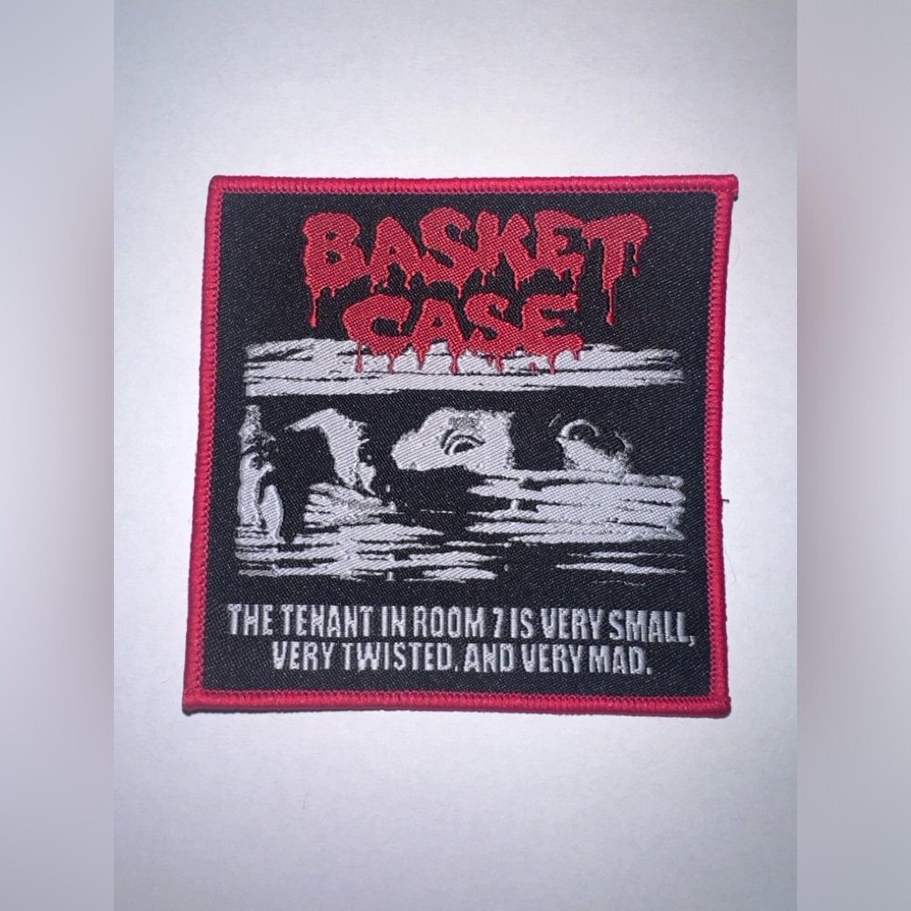 BASKET CASE, BELIAL FRANK, RED BORDER, SEW ON WOVEN PATCH
